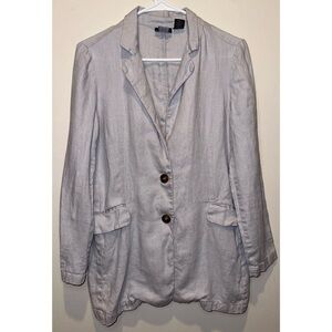 Tahari‎ Women's 100% Linen Light Purple 2 Button Blazer Size Small